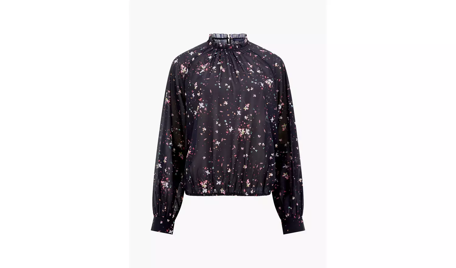 FRENCH CONNECTION Carina Georgette High Neck Top S