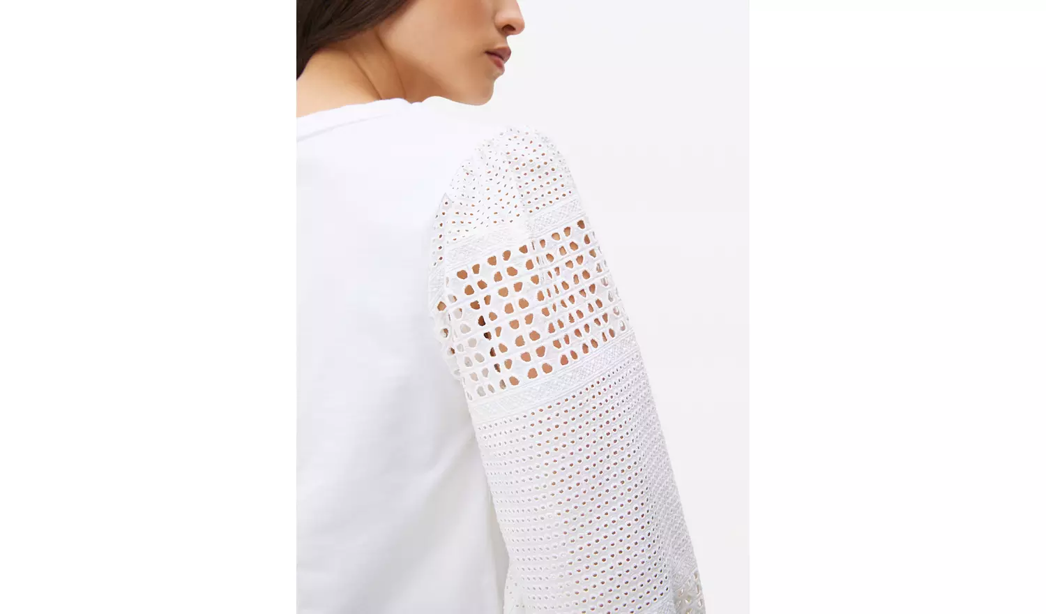 White Broderie Detail Top 10