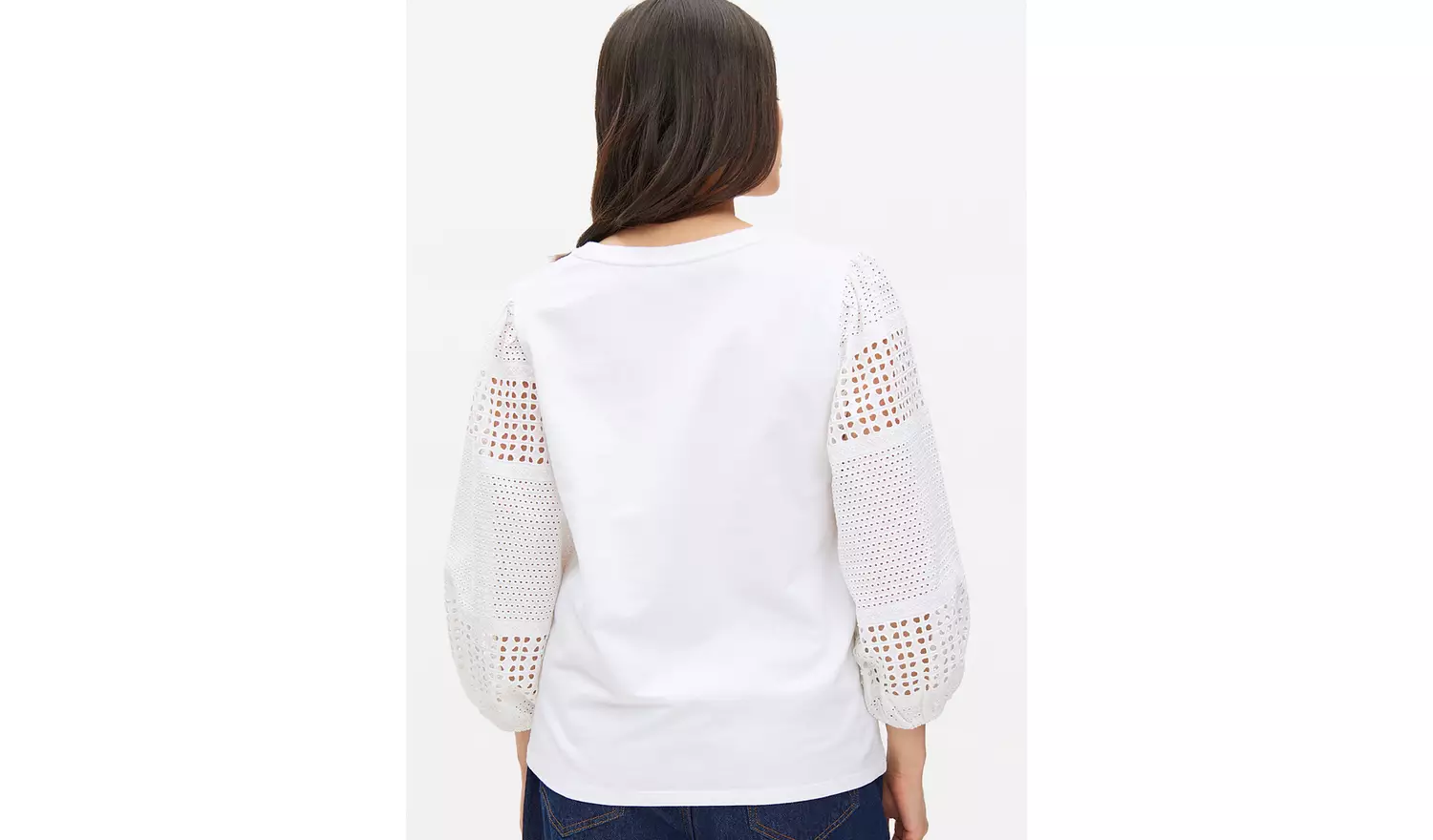 White Broderie Detail Top 8