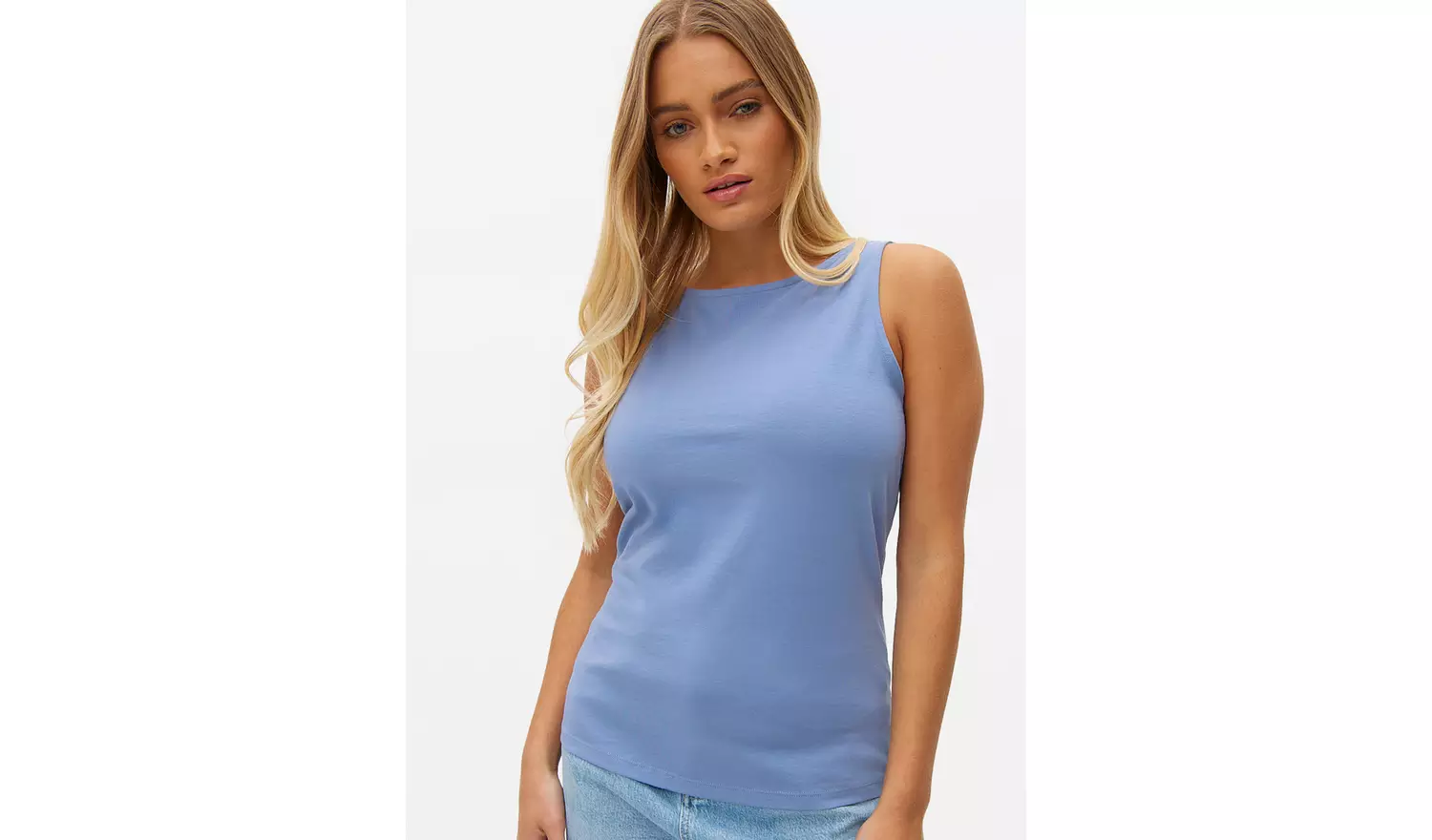 Blue Boat Neck Regular Tank 6