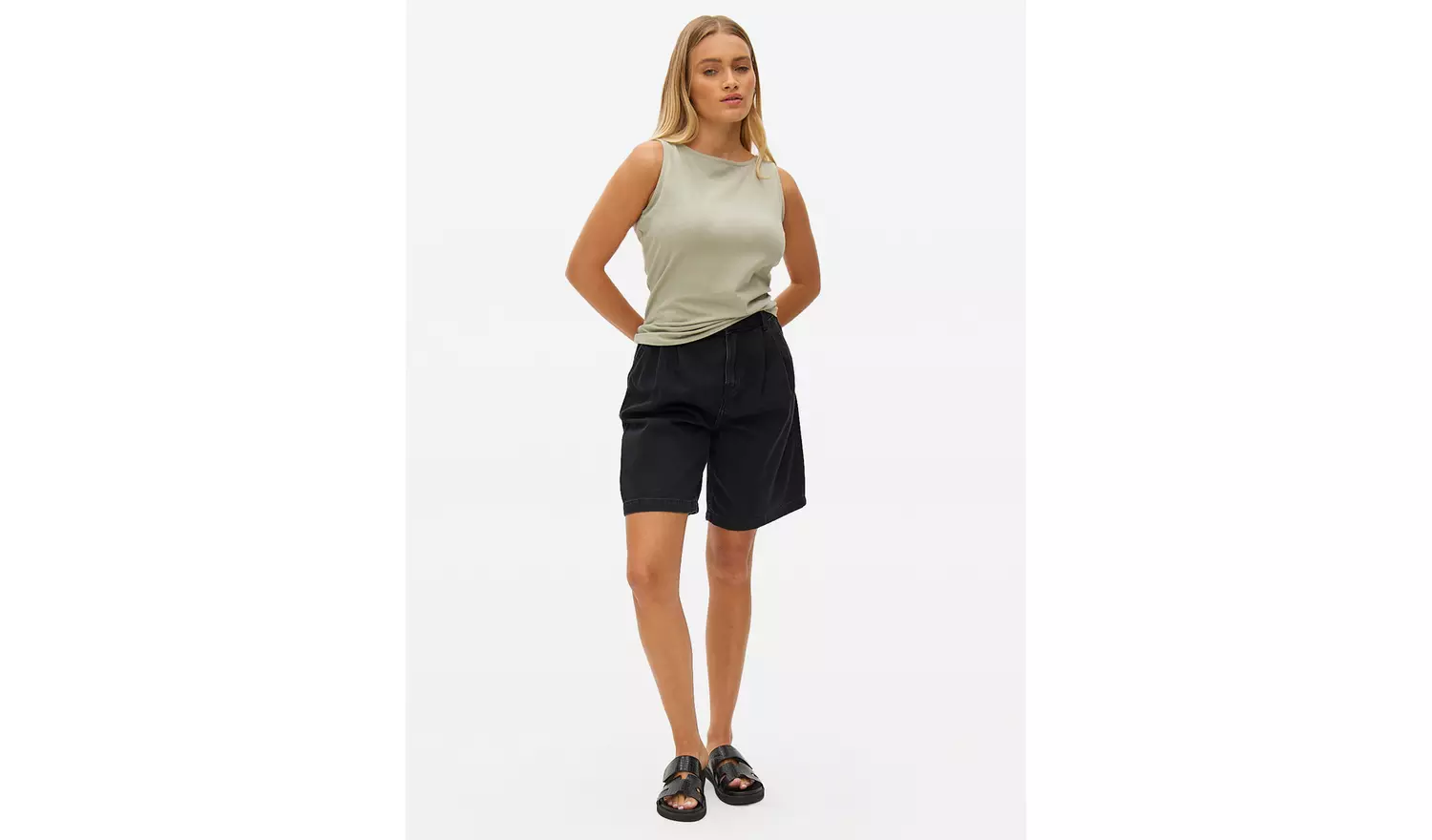 Khaki Boat Neck Regular Tank 26