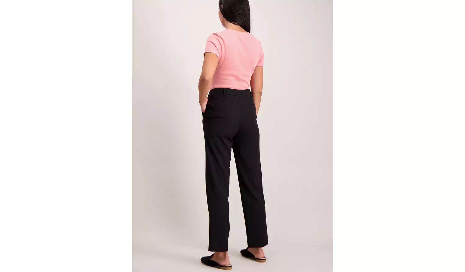 Black Slim Leg Stretch Trousers - 14L