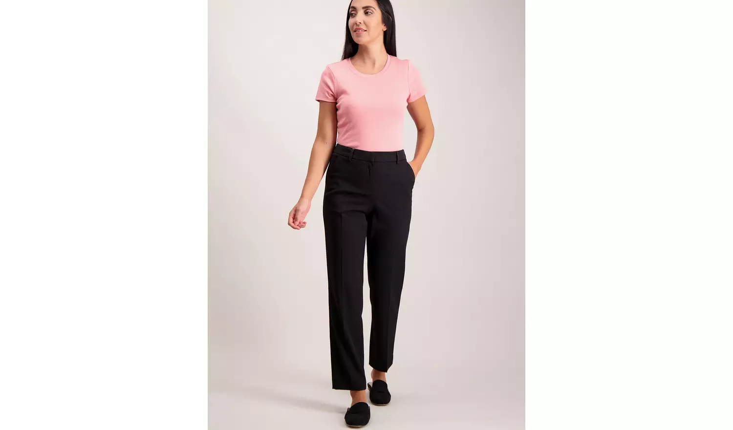 Black Slim Leg Stretch Trousers - 22L