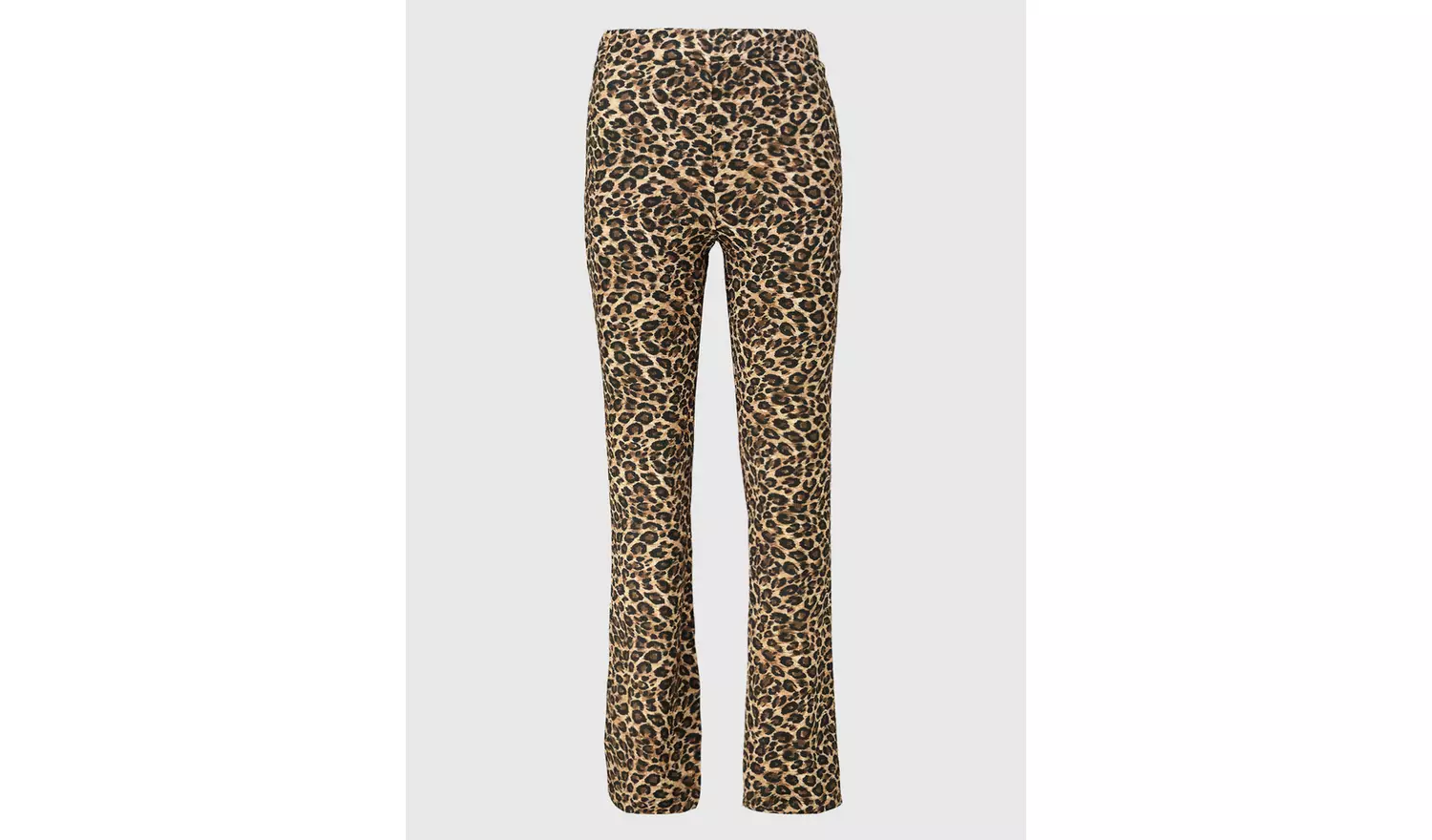 Leopard Print Textured Jersey Kick Flare Trousers - 18
