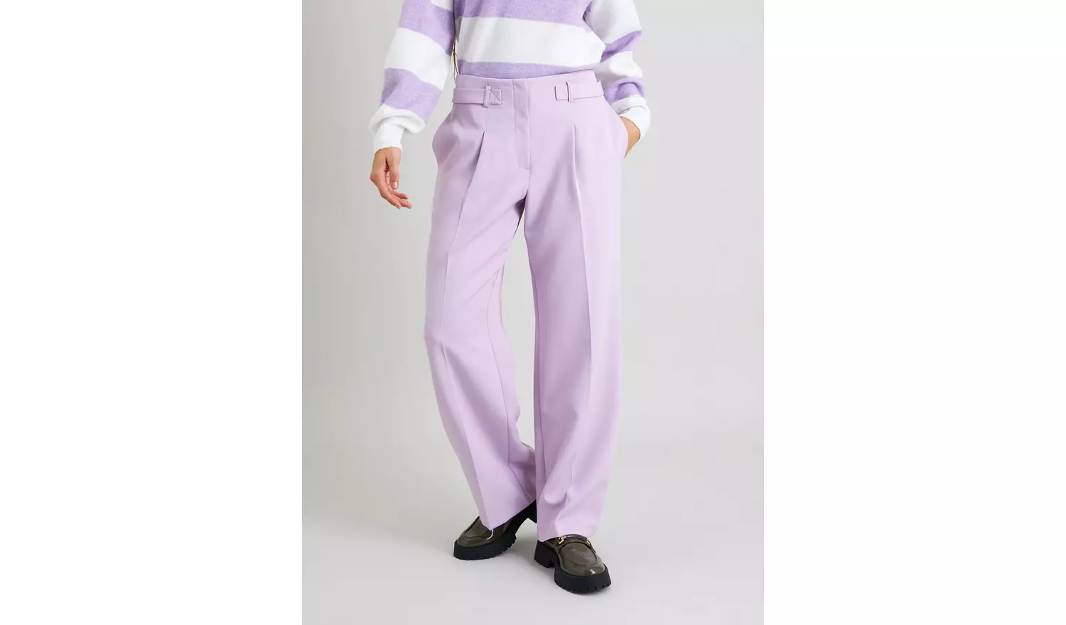 Lilac Wide Leg Coord Trousers - 24L