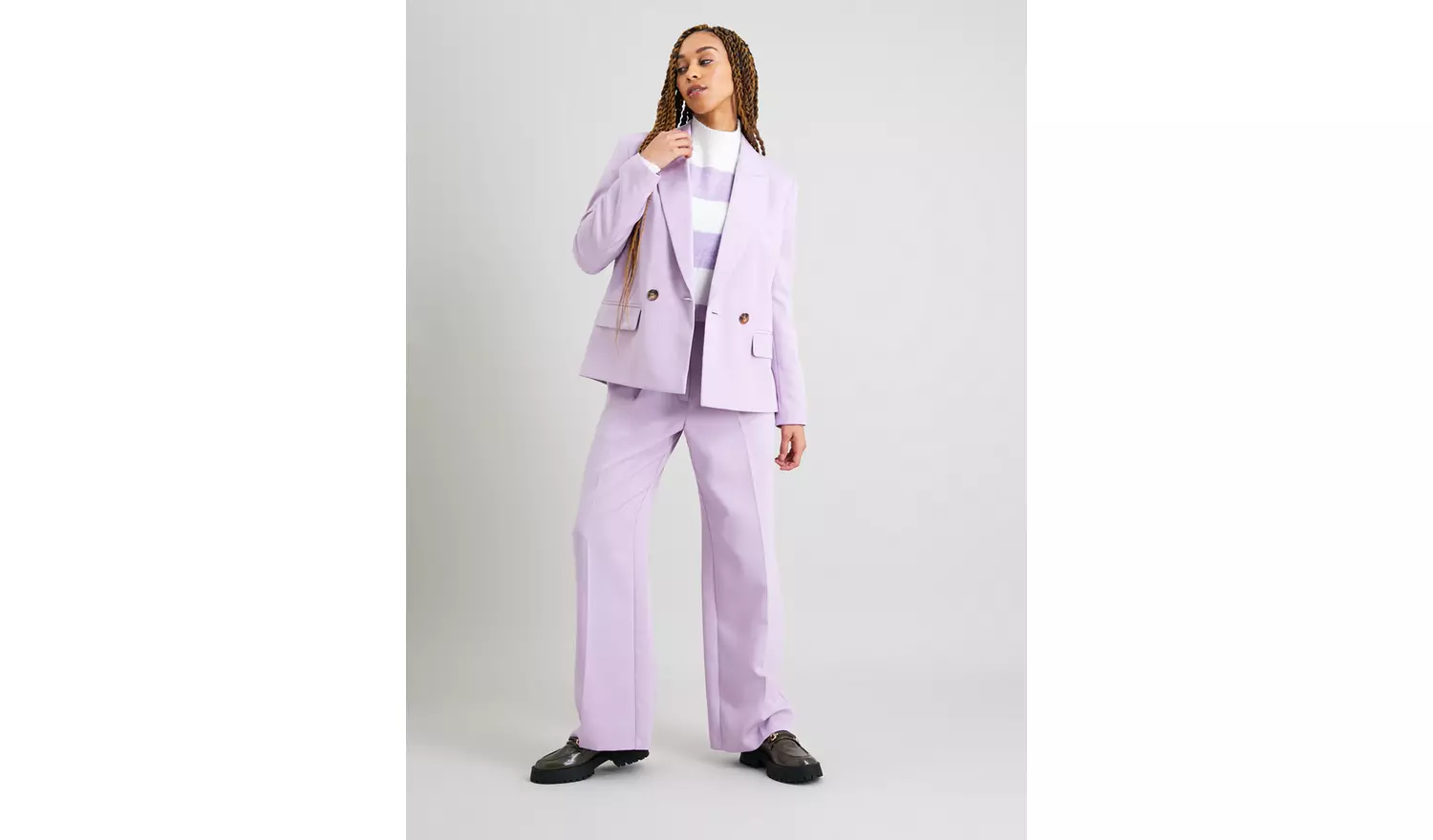 Lilac Wide Leg Coord Trousers - 14R