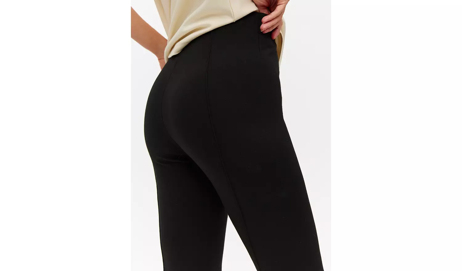 Black Ponte Pintuck Leggings 10R