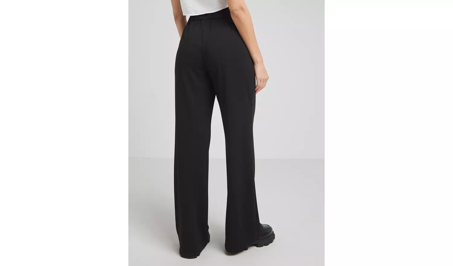 SIMPLY BE Black Ponte Wide Leg Trouser 32