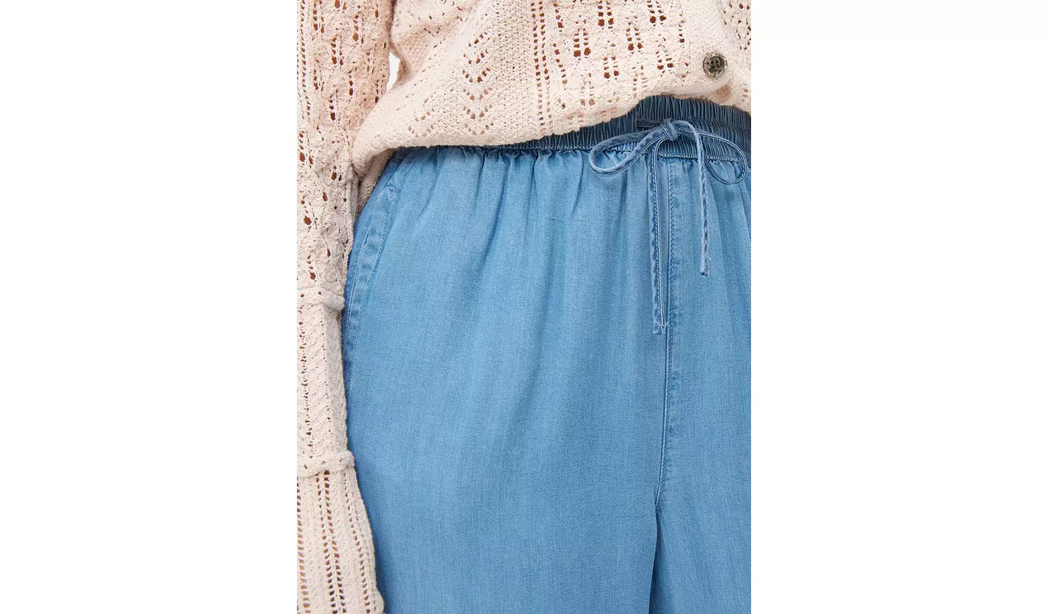 Mid Blue Chambray Wide Leg Trousers14