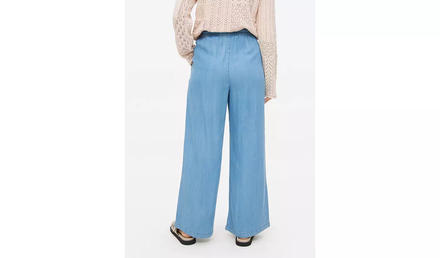 Mid Blue Chambray Wide Leg Trousers8