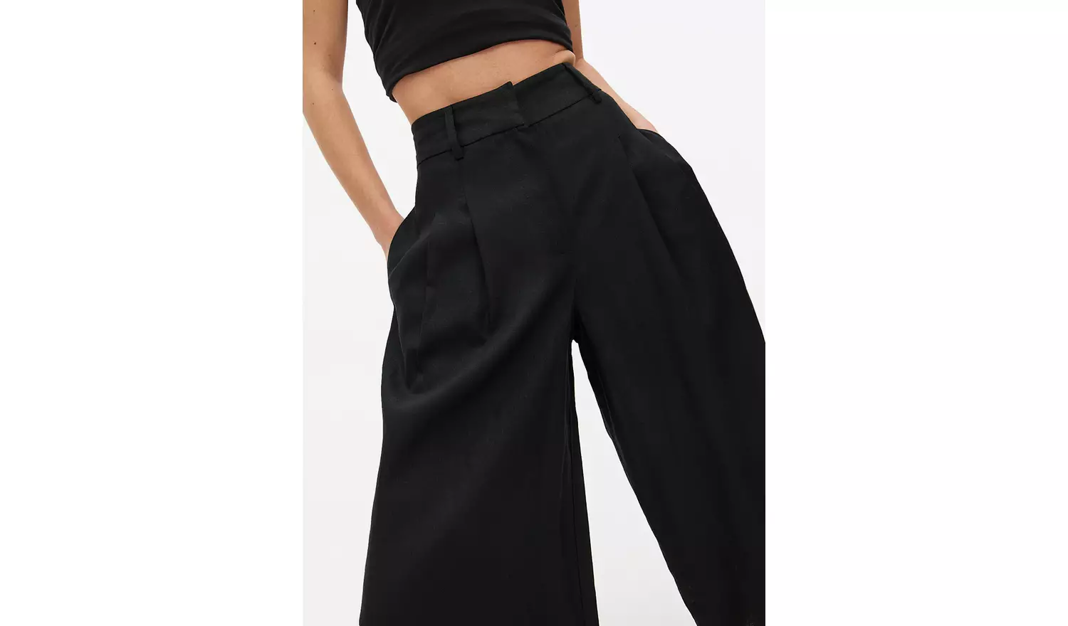 Black Linen Blend Co-ord Culottes 24