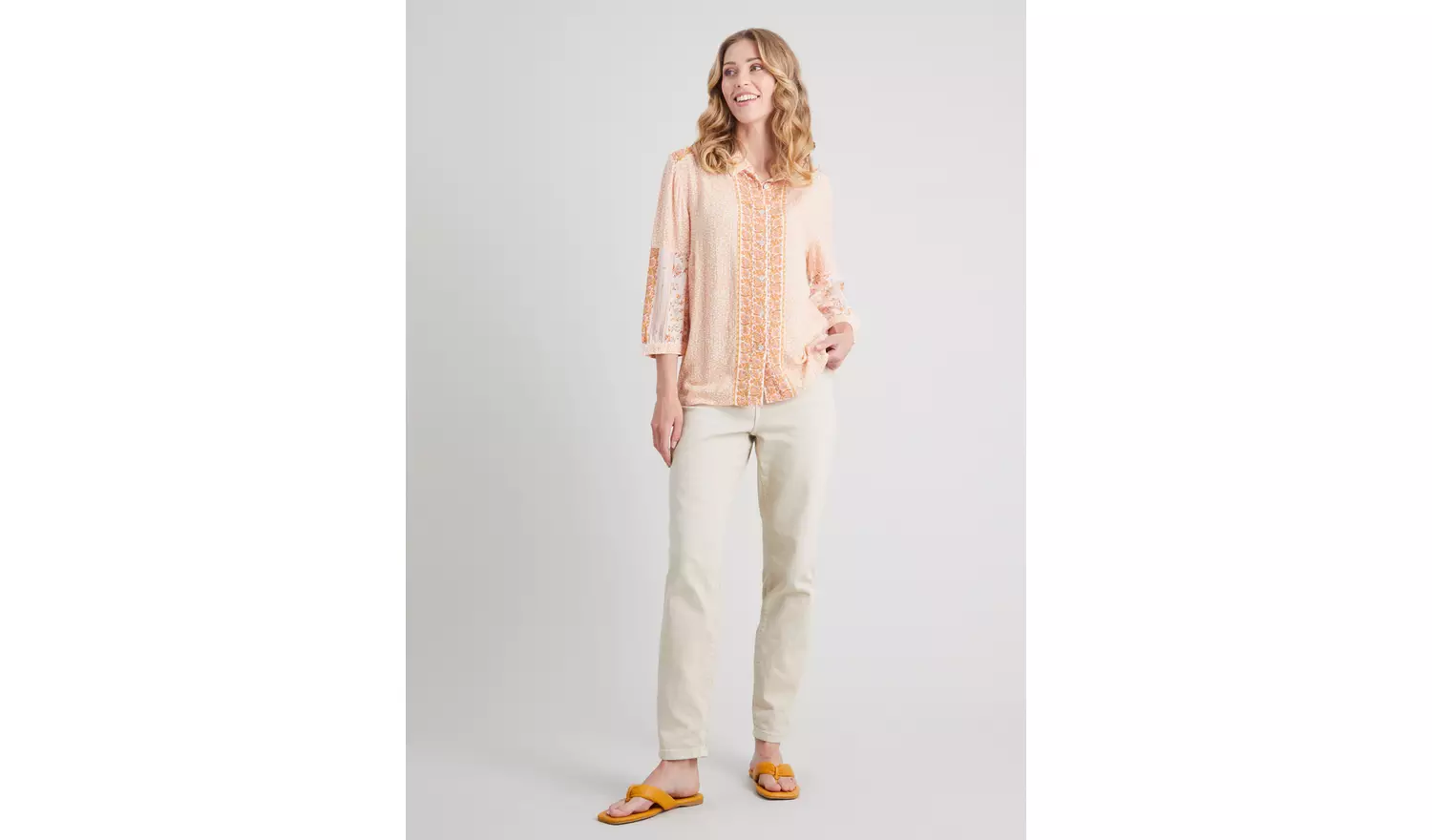 Coral Border Print Relaxed Fit Shirt - 8