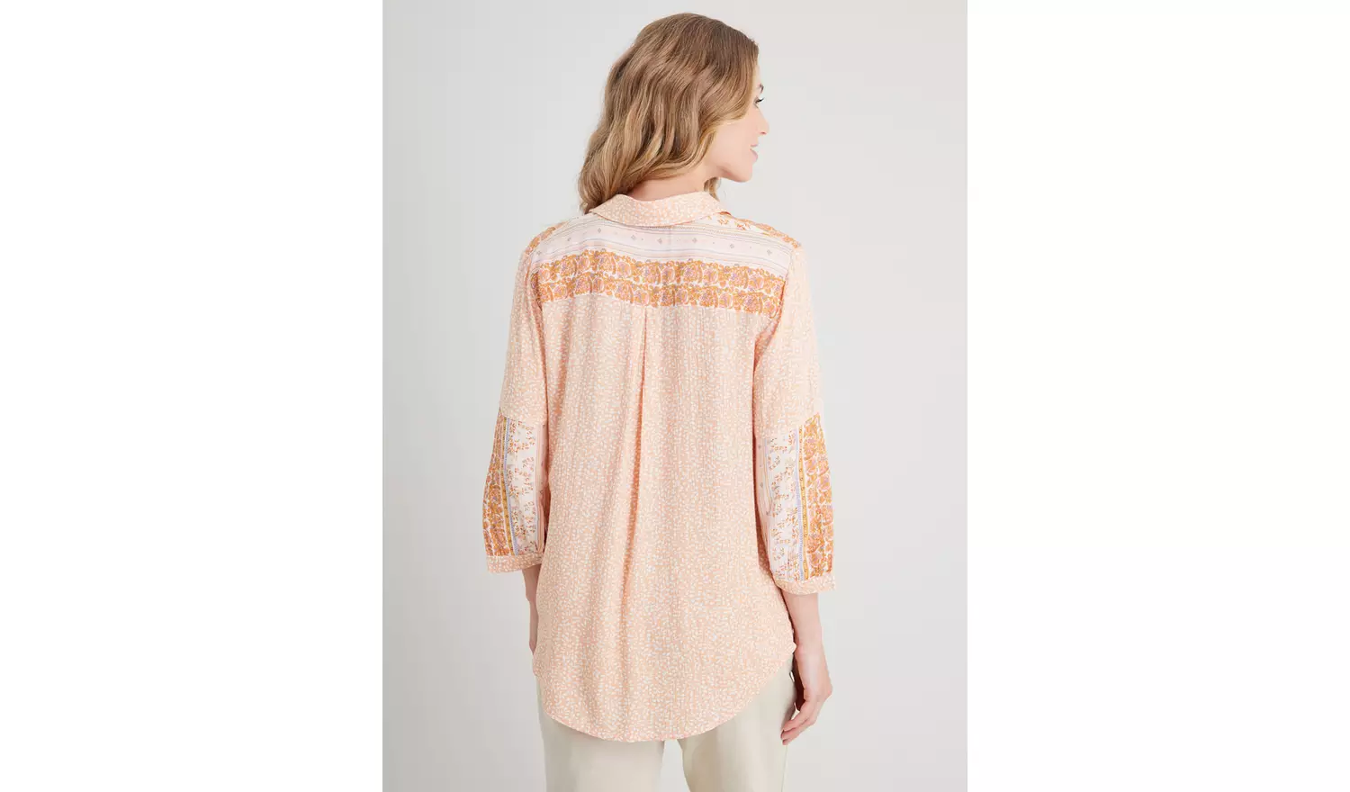 Coral Border Print Relaxed Fit Shirt - 8