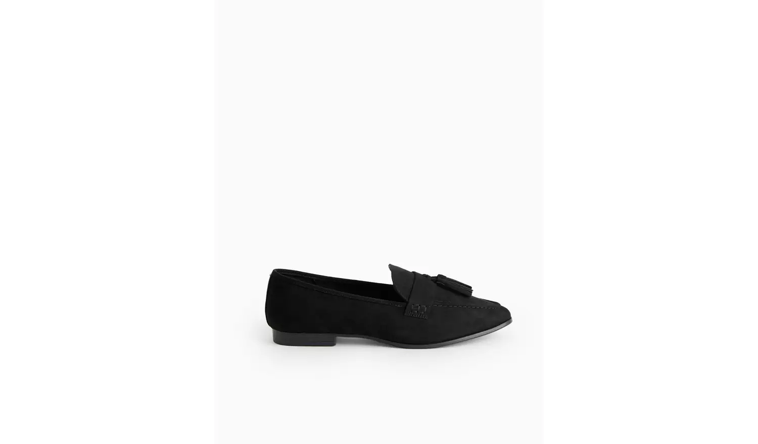 Black Faux Suede Tassel Loafers7