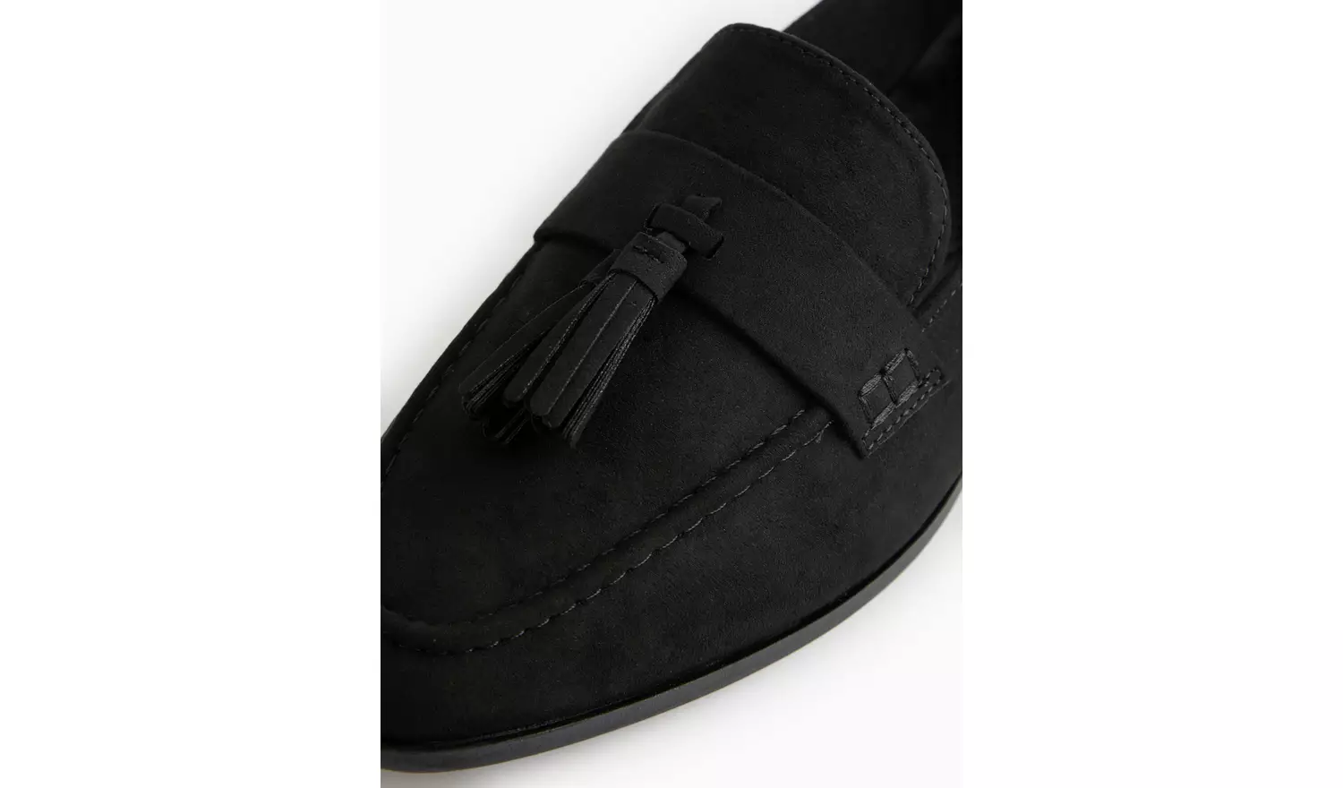 Black Faux Suede Tassel Loafers7