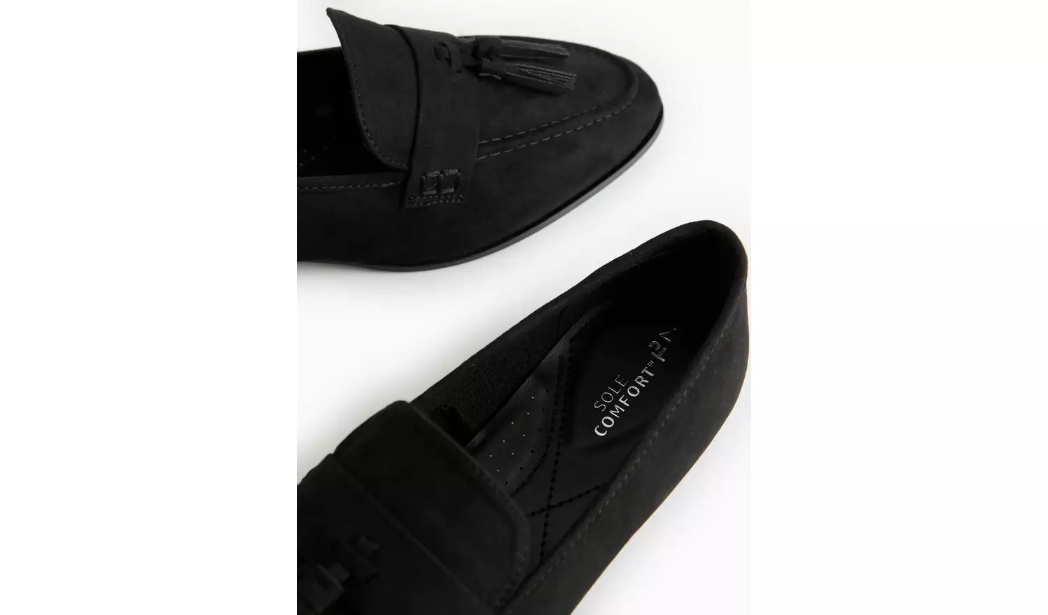 Black Faux Suede Tassel Loafers7