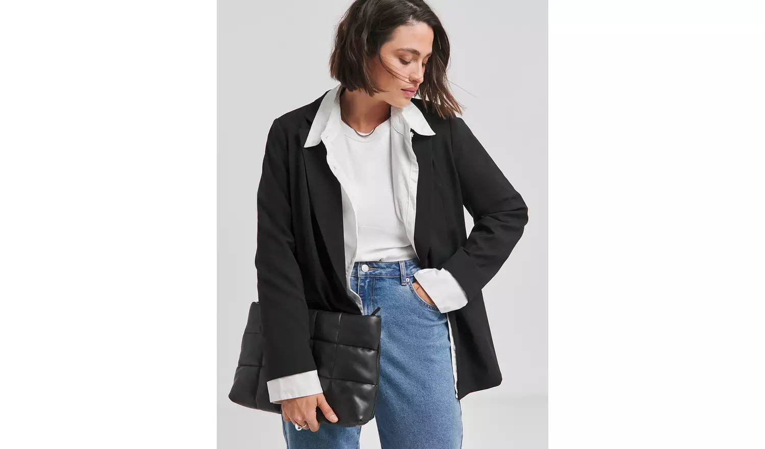 SIMPLY BE Black Edge To Edge Chuck On Blazer 12