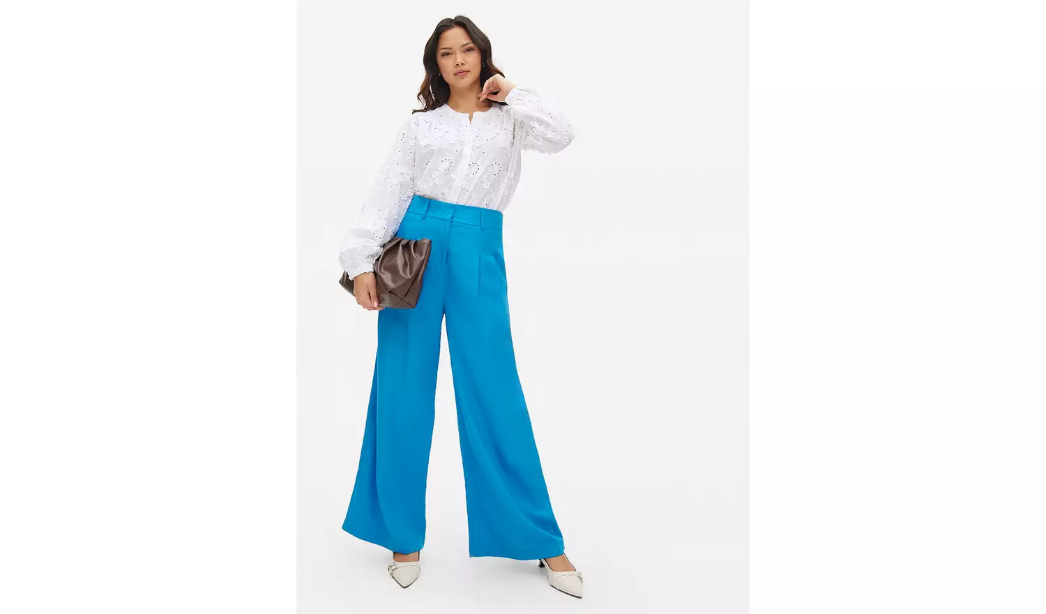 Blue Linen Ultra Wide Co-ord Trousers 8L