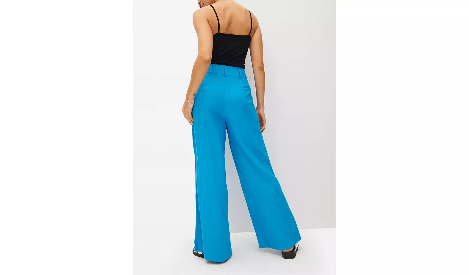 Blue Linen Ultra Wide Co-ord Trousers 8L