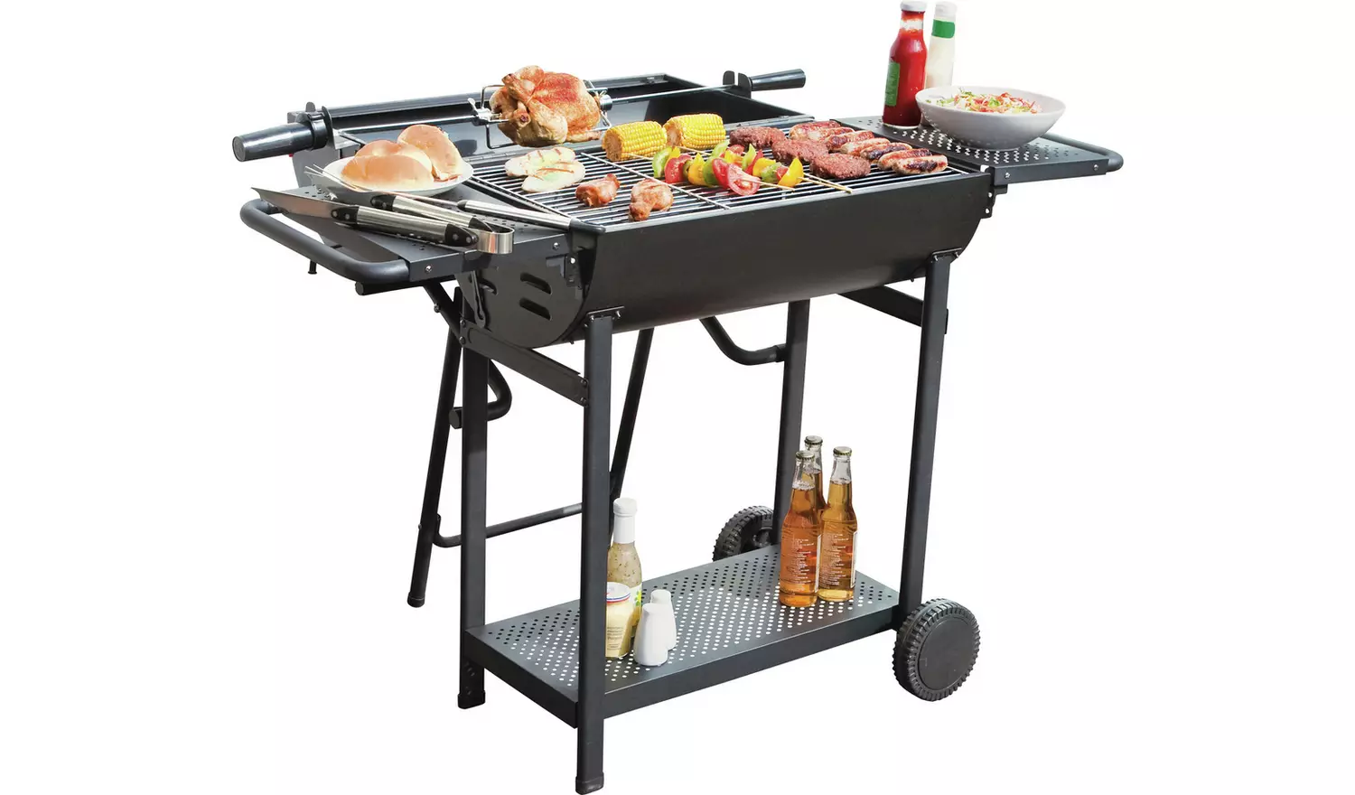 Lovo Drum Charcoal BBQ With Rotisserie