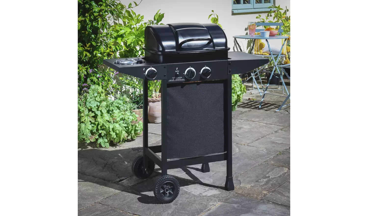 Argos Home 2 Burner with Side Burner Gas BBQ