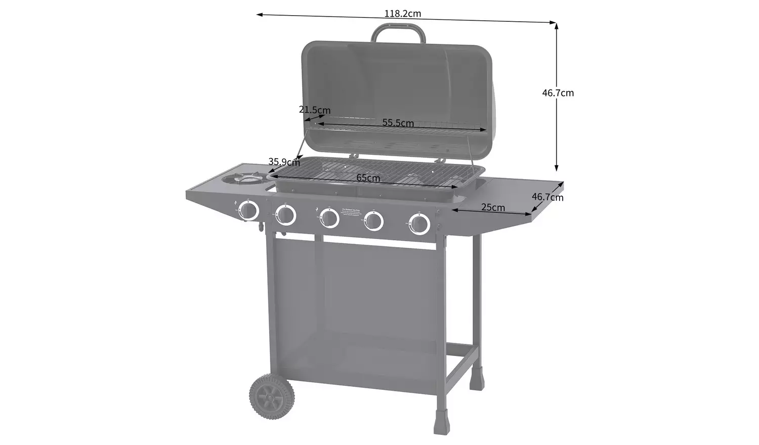 Argos Home 4 Burner With Side Burner Gas BBQ