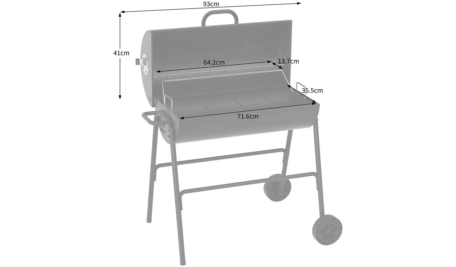 Argos Home Drum Charcoal BBQ With Cover & Utensils