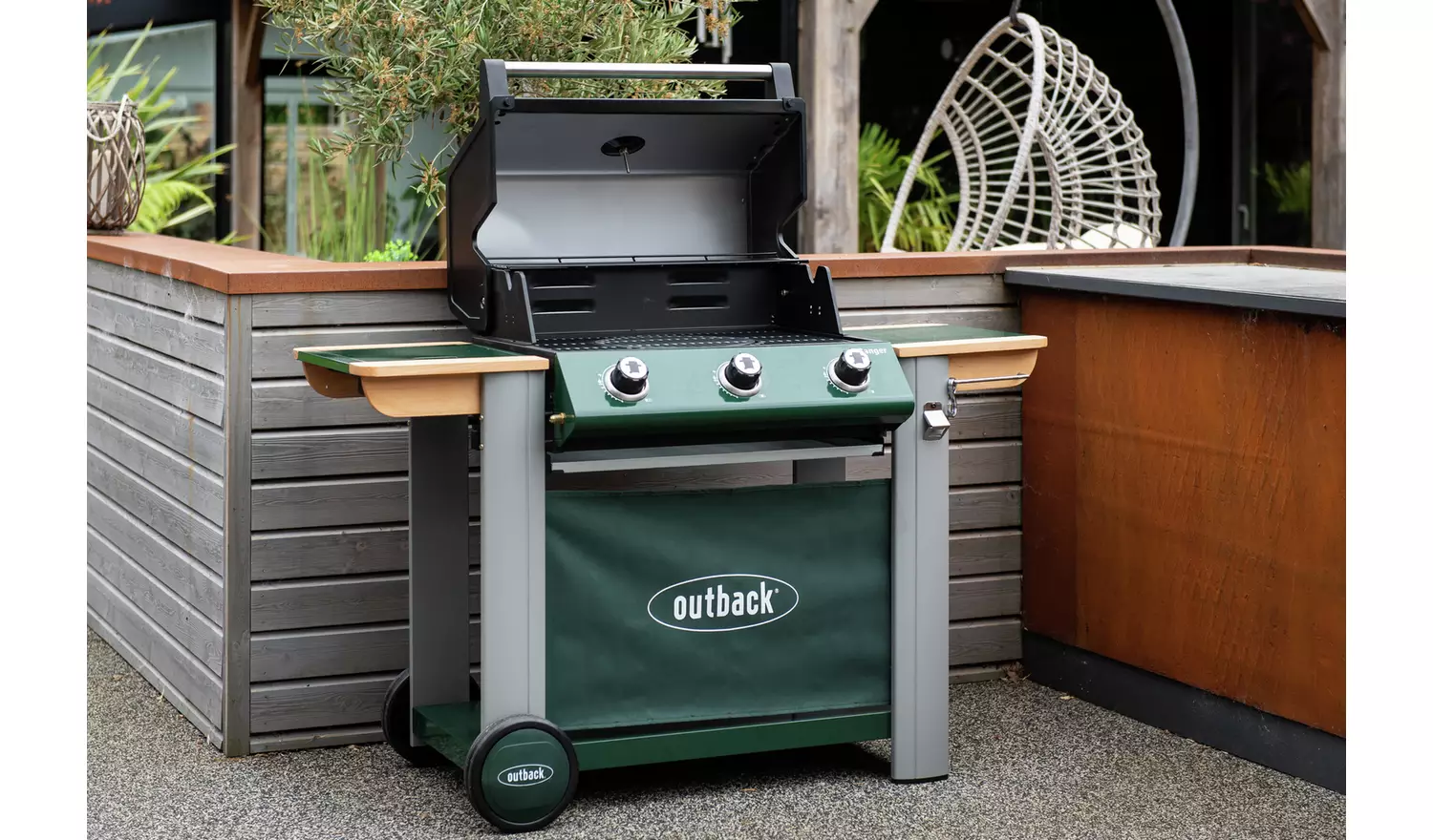 Outback Ranger 3 Burner Gas and Charcoal BBQ