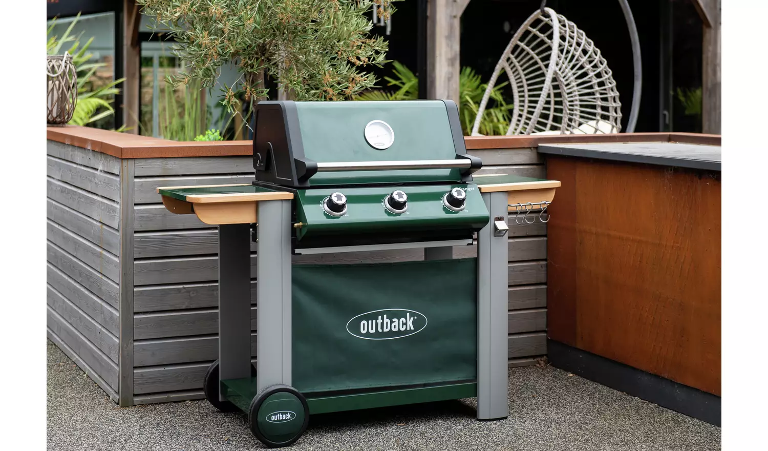 Outback Ranger 3 Burner Gas and Charcoal BBQ