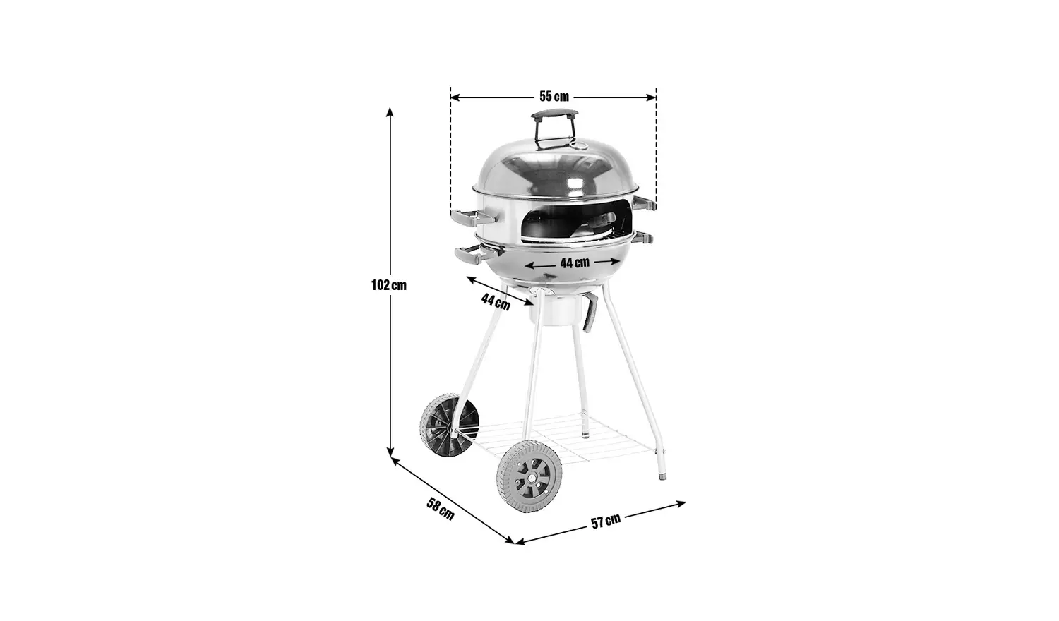 Argos Home 55cm Kettle Charcoal BBQ with Pizza Oven