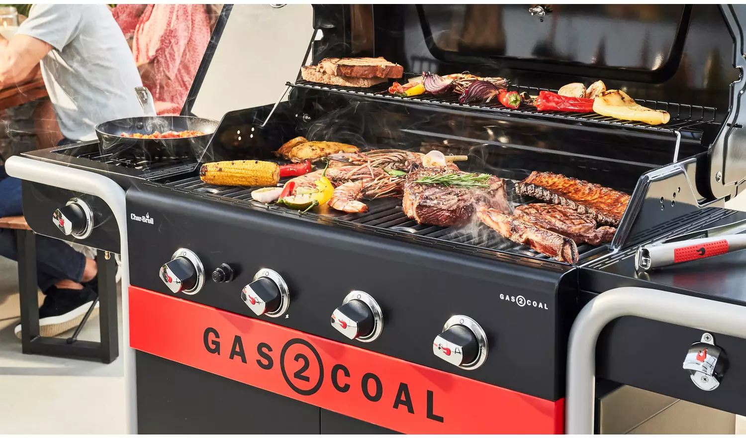 Char-Broil 4 Burner Gas And Charcoal BBQ