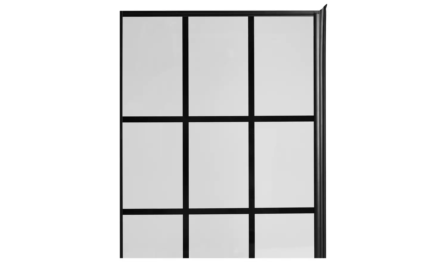 Argos Home 1375x750mm Crittall Bath Shower Screen- Black'
