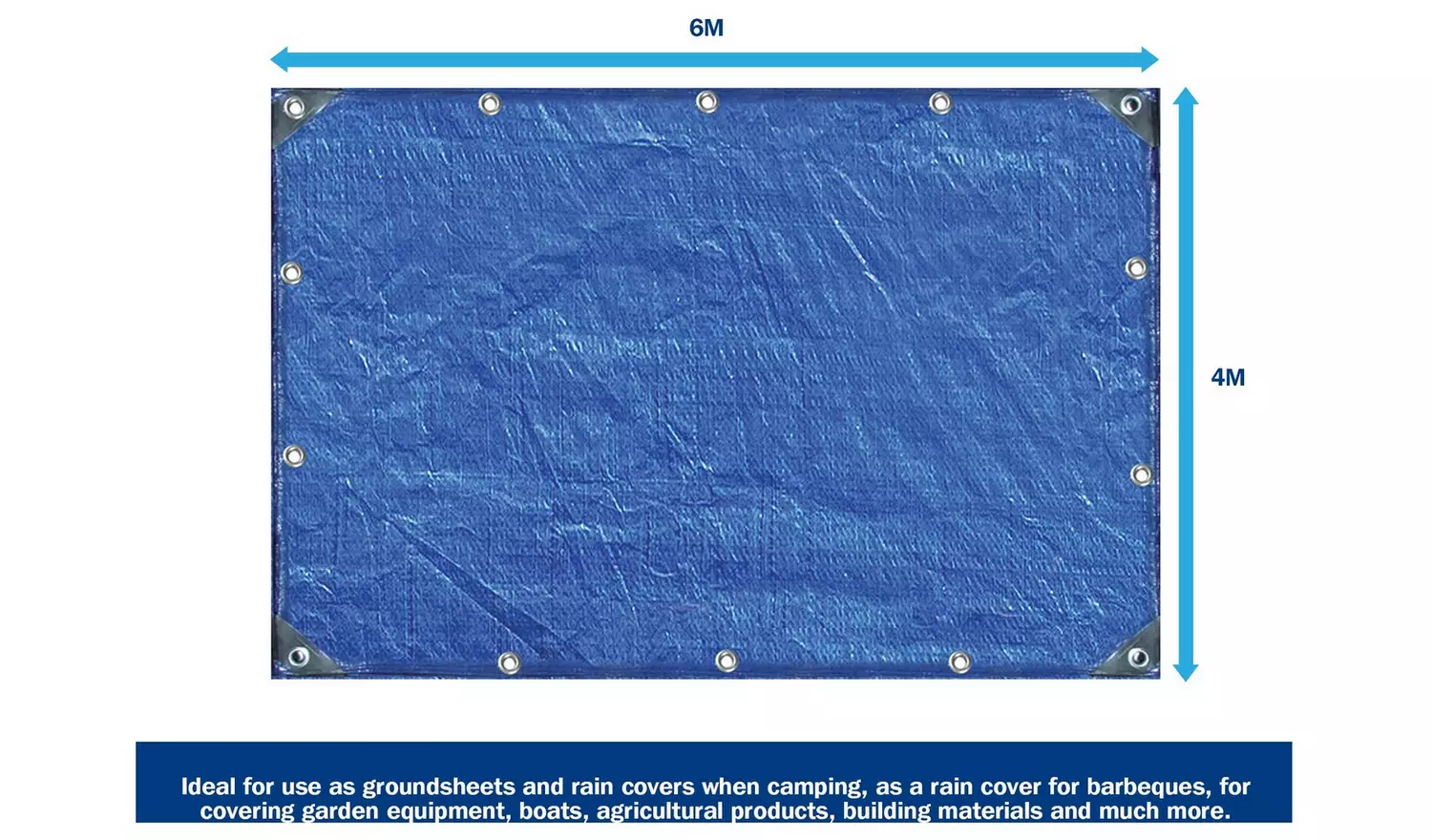 Streetwize Heavy Duty Waterproof Tarpaulin 4 x 6 Metre
