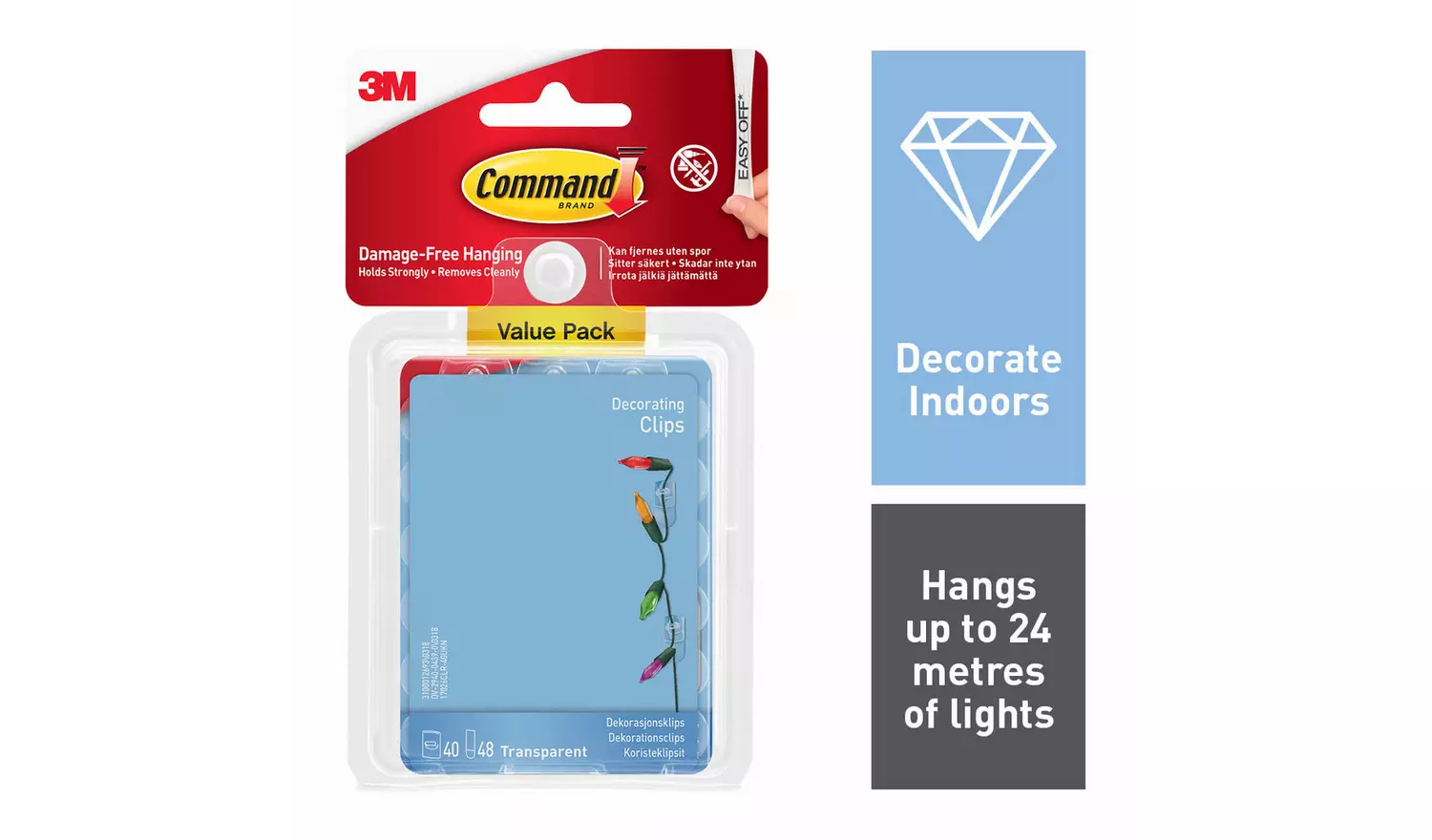 Command Clear Decorating Clips with Clear Strips