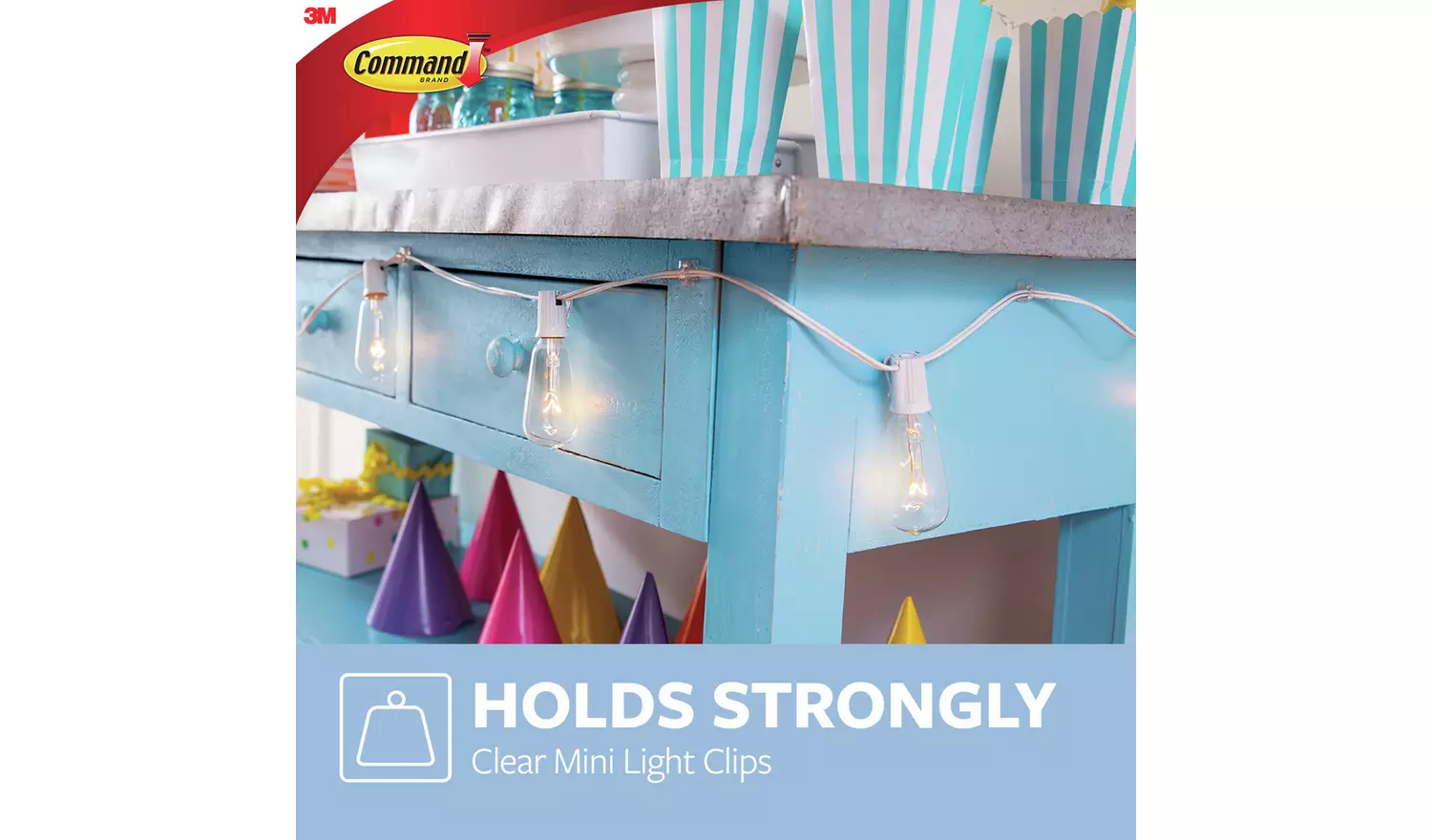 Command Clear Decorating Clips with Clear Strips