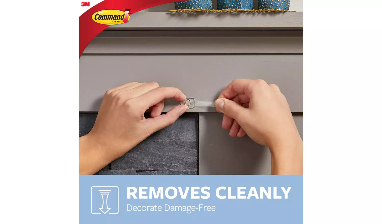 Command Clear Decorating Clips with Clear Strips