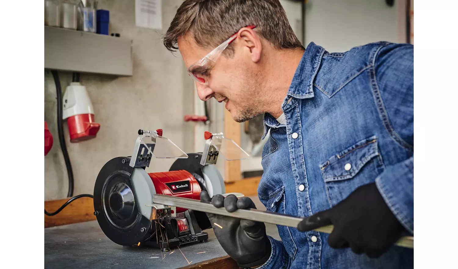 Einhell 150W Double Wheel Corded Bench Grinder