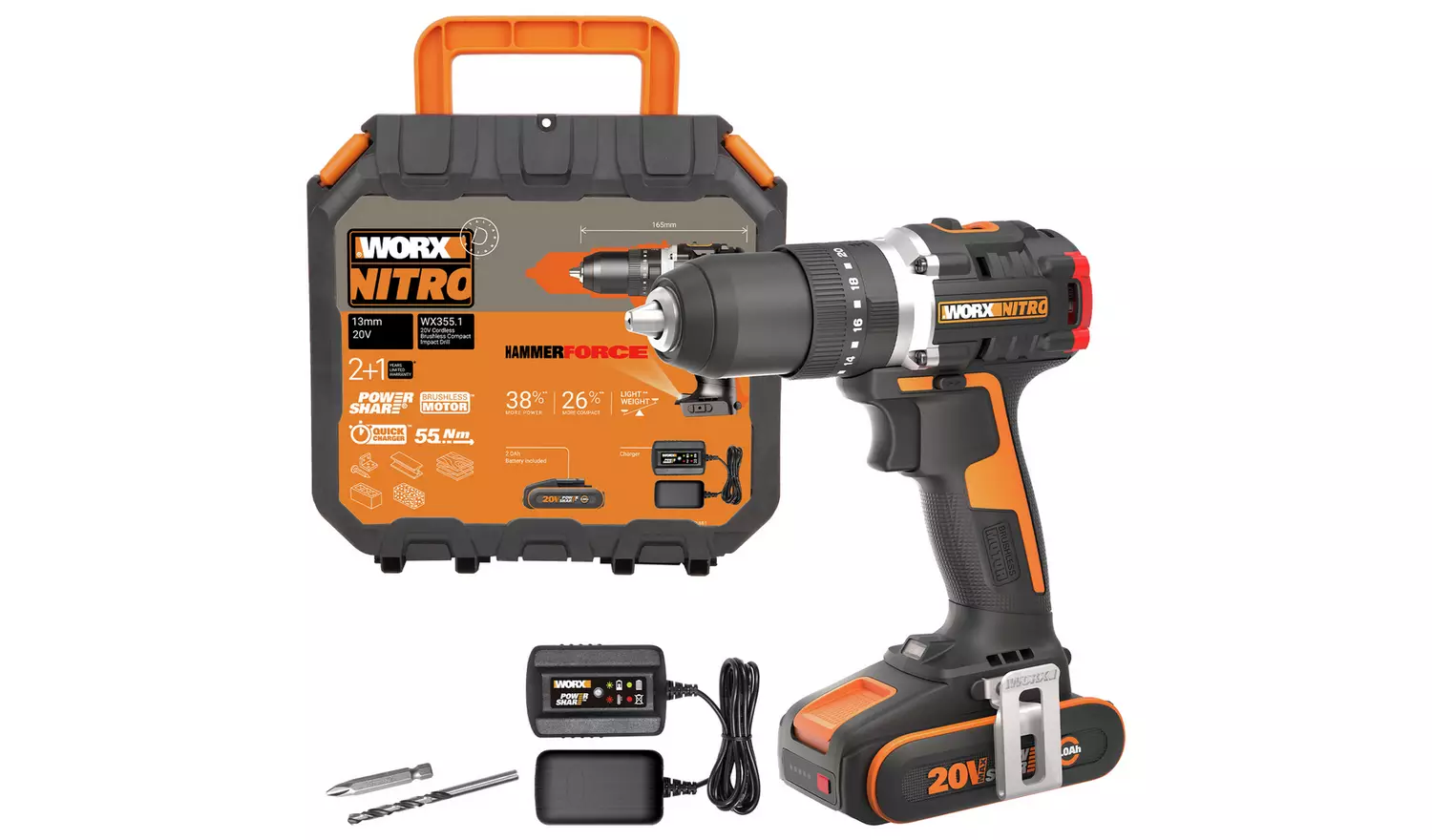 Worx WX355.1 Cordless Impact Drill - 20V