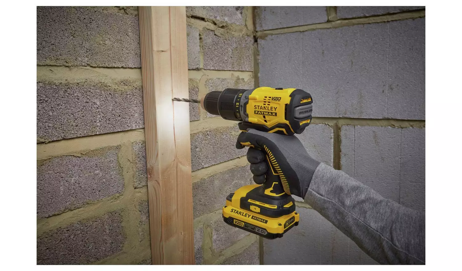 Stanley Fatmax 18V Cordless Brushless Hammer Drill Set