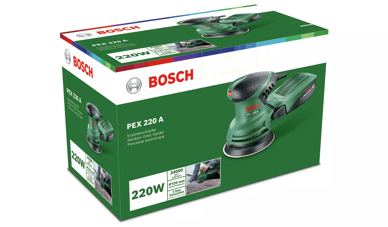 Bosch PEX 220 A Corded Random Orbit Sander - 220W