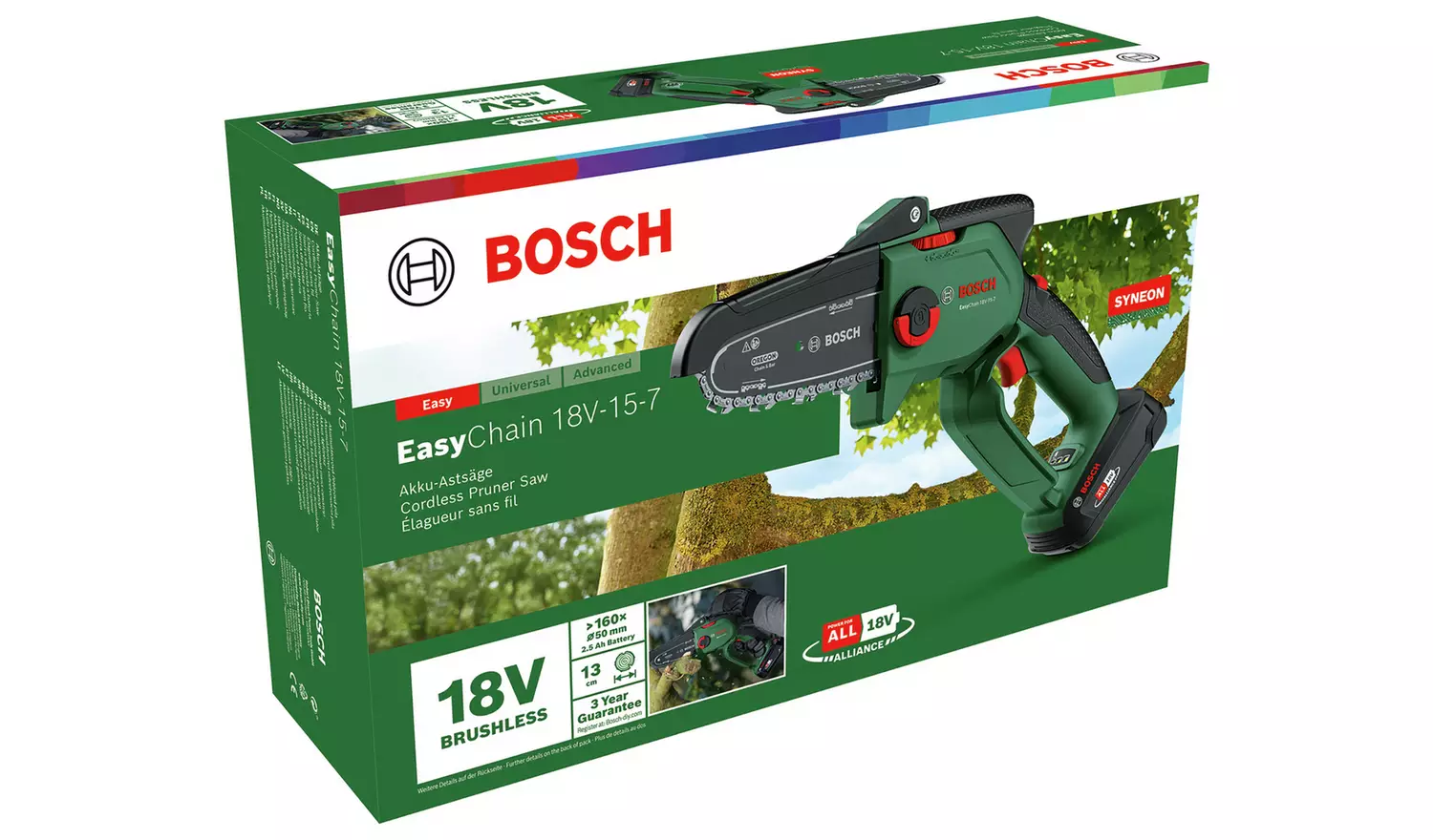 Bosch EasyChain 13cm Cordless Pruner Saw - 18V