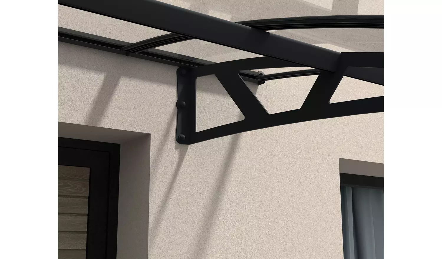 Palram Canopia 8920mm Amsterdam Door Cover Awning Grey Clear