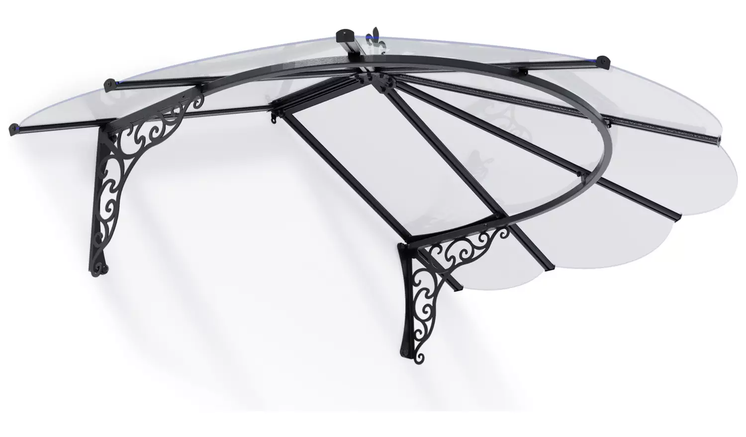 Palram Canopia 1780mm Iris Door Canopy - Black Clear