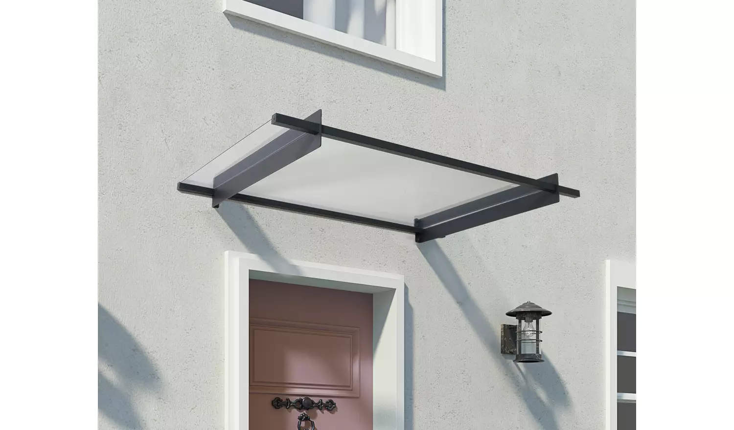Palram Canopia 1500mm Nancy Door Awning - Grey Clear