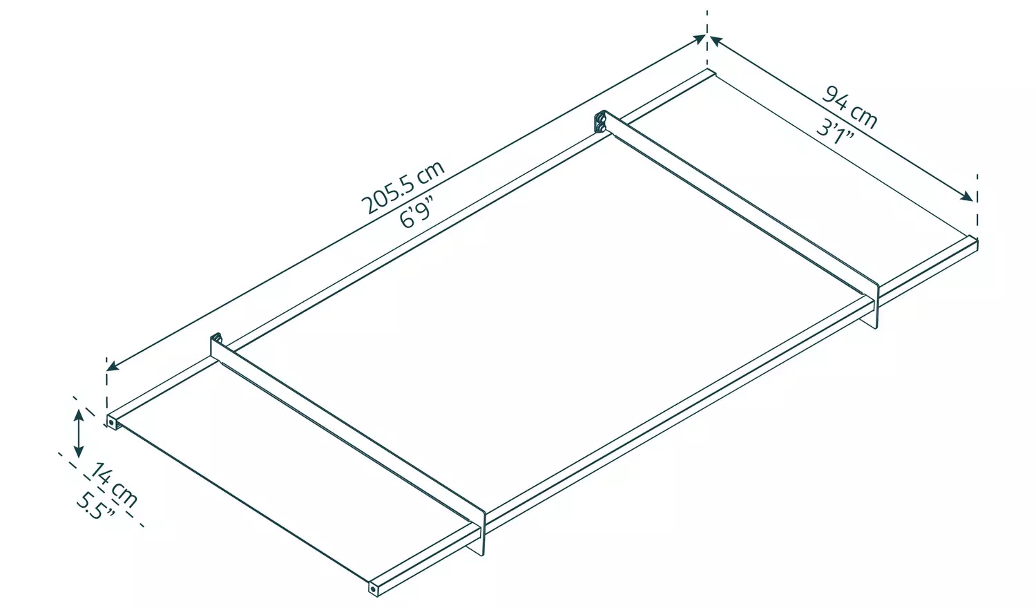 Palram Canopia 2050mm Nancy Door Awning - Grey Clear