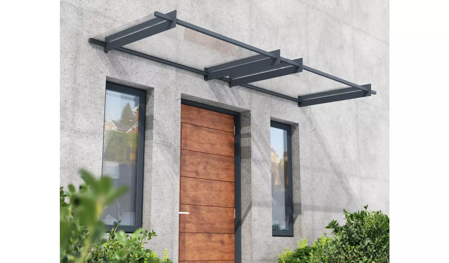 Palram Canopia 3000mm Nancy Door Awning - Grey Clear