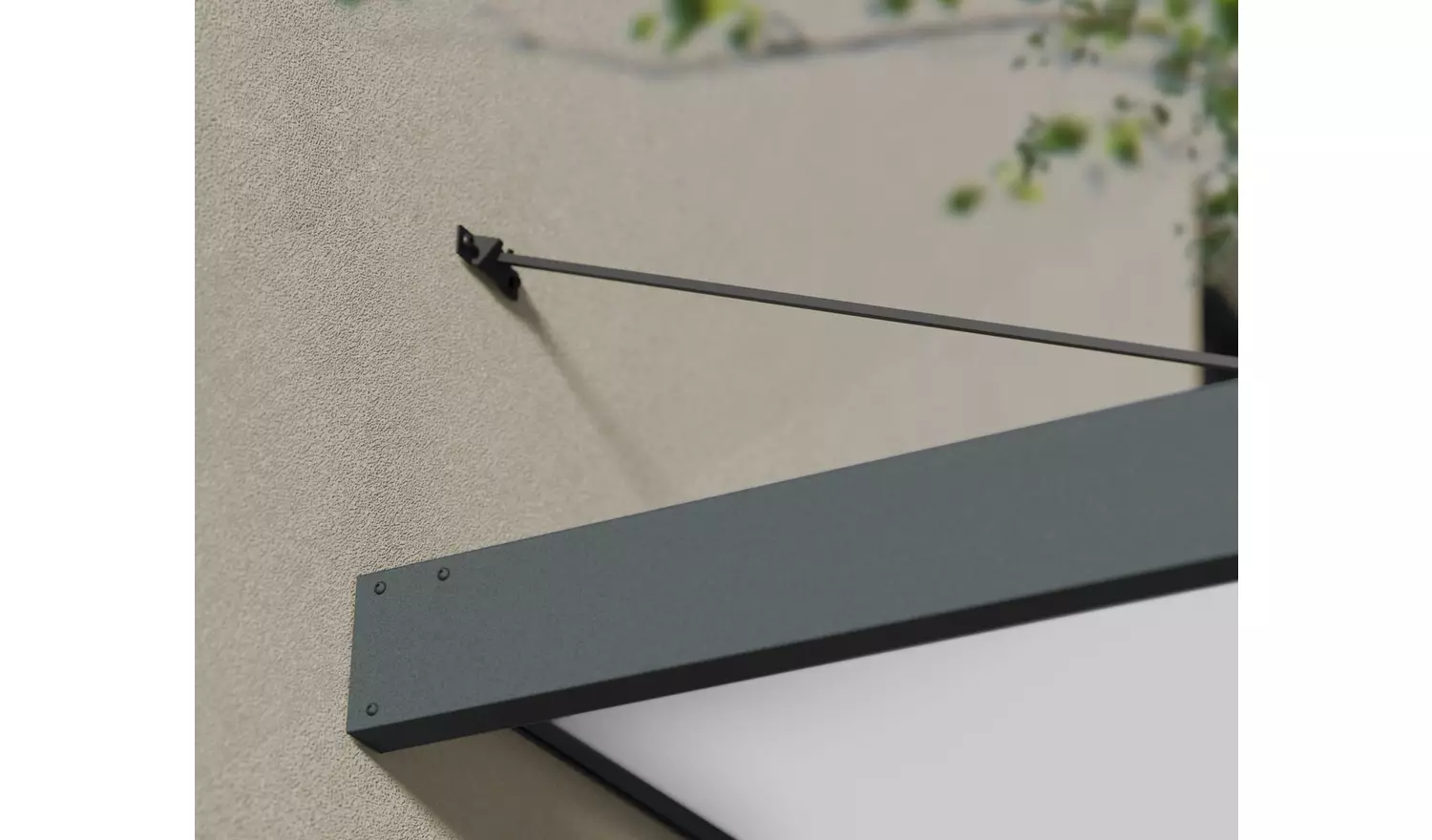 Palram Canopia 2000mm XL Sophia Door Awning Grey White Opal