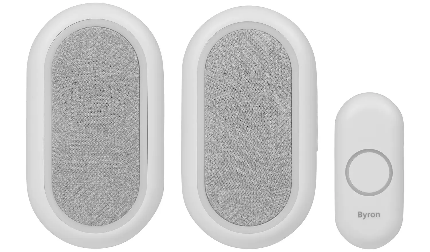 Byron DBY-23564BS 200m 90DB Doorbell - Twin, White