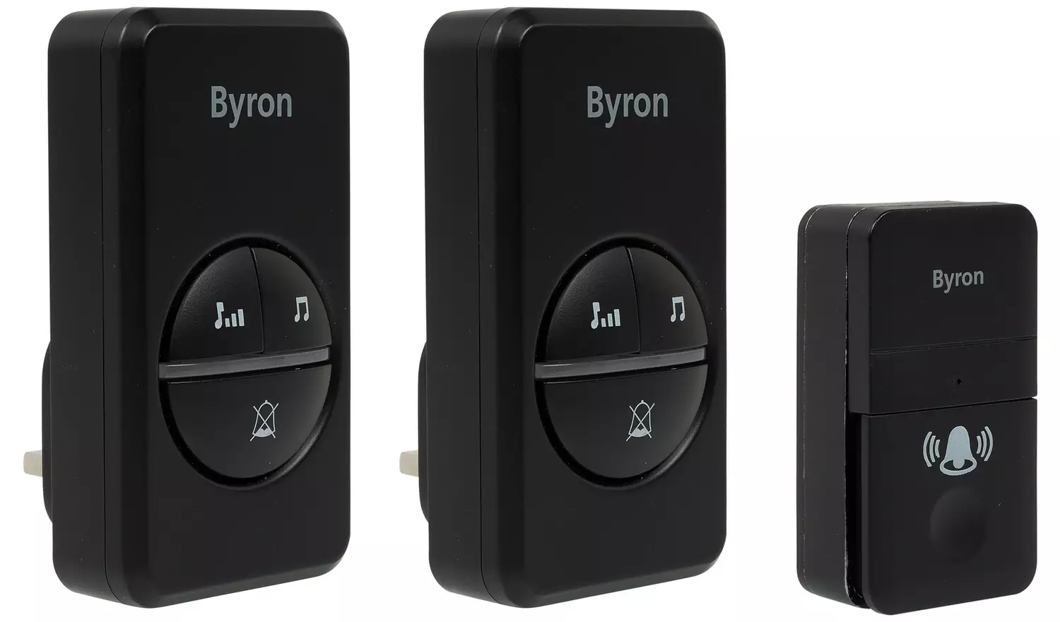 Byron DBY-23455BS 100m Plug-In Doorbell - Twin, Black