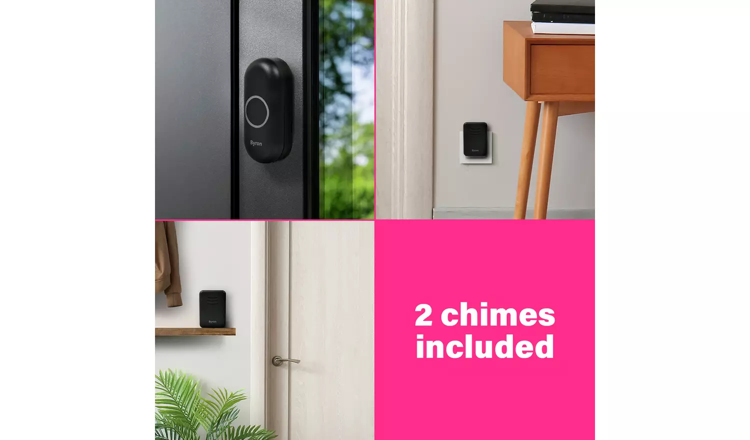 Byron DBY-22354BS Black Wireless Doorbell Kit